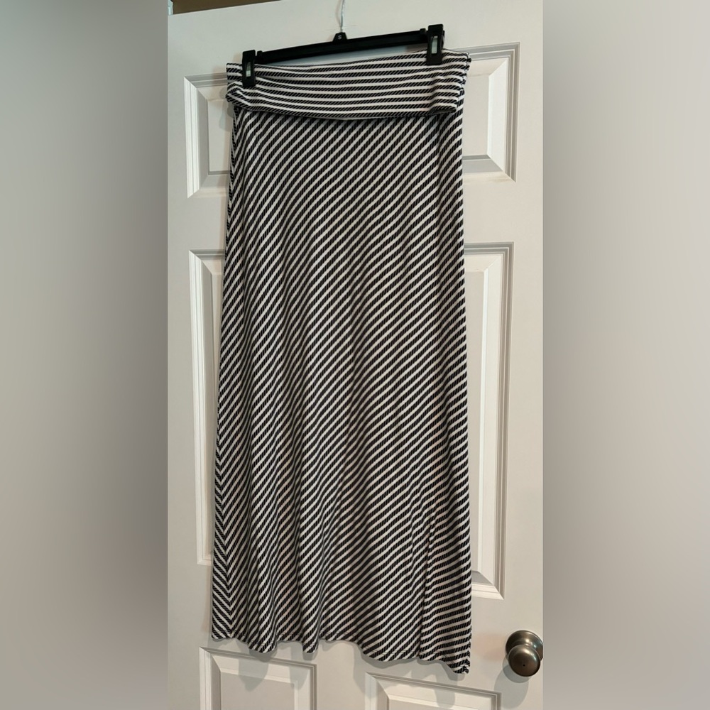 Half price!  Black and white striped maxi skirt